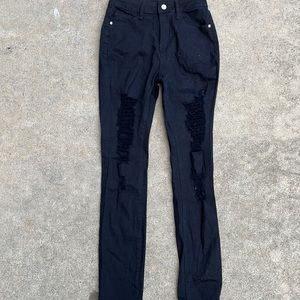 Fashion Nova Black Ripped Jeans